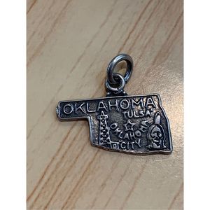 .925 State of Oklahoma Sterling Silver Jewelry Charm